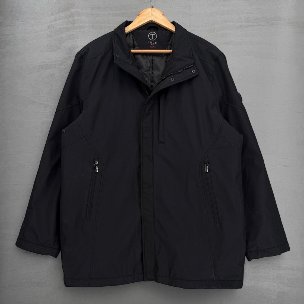Tumi Travel Tech Jacket Black Full Zip Quilted Lining Large